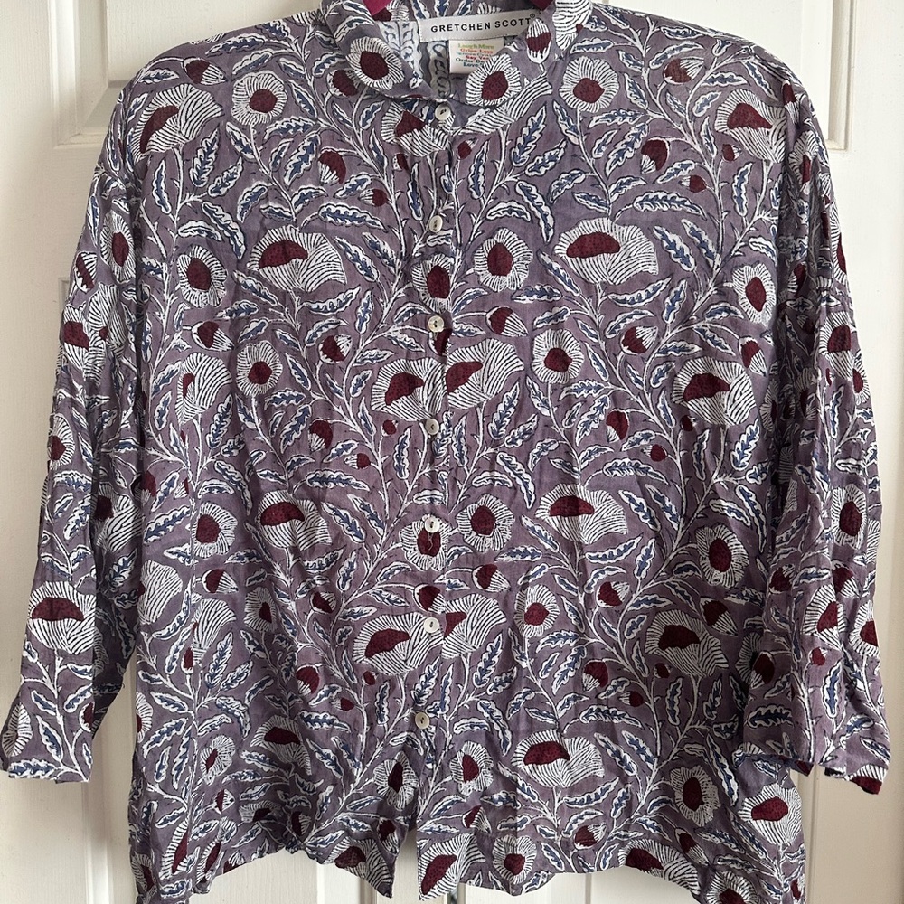 Gretchen Scott Floral Button-Up Blouse